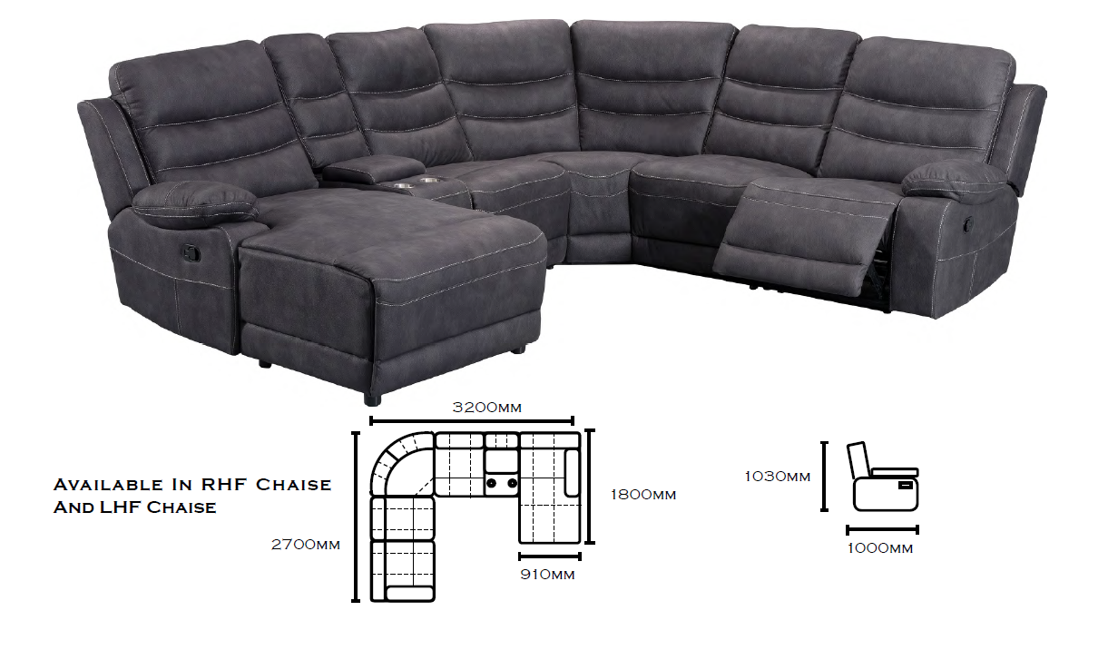 Open image in slideshow, Brooklyn Corner Recliner Lounge
